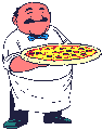 He is proud of his piza He is proud of his piza